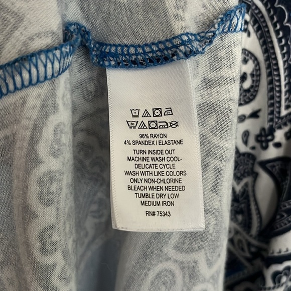 Cynthia Rowley Blue White Black Paisley Maxi Dress - Picture 6 of 6